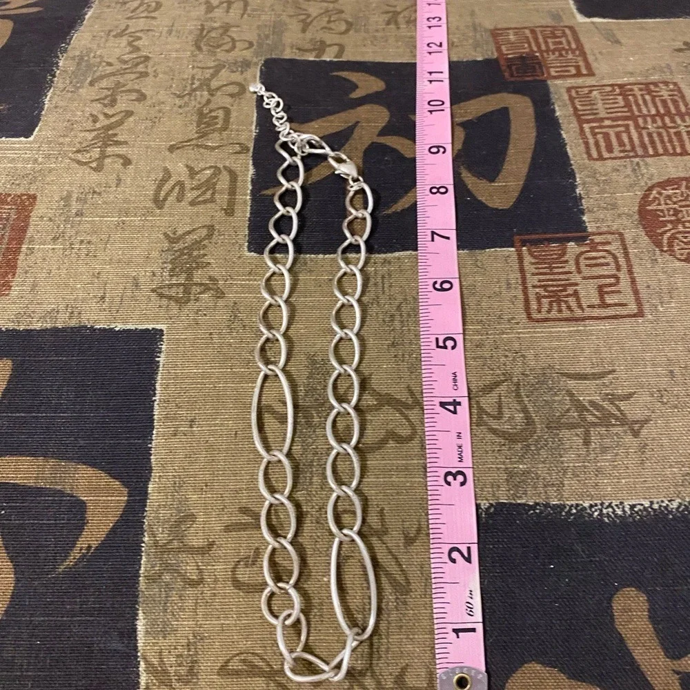 Chunky Silver Tone Chain Link Necklace Statement Fashion Jewelry‎